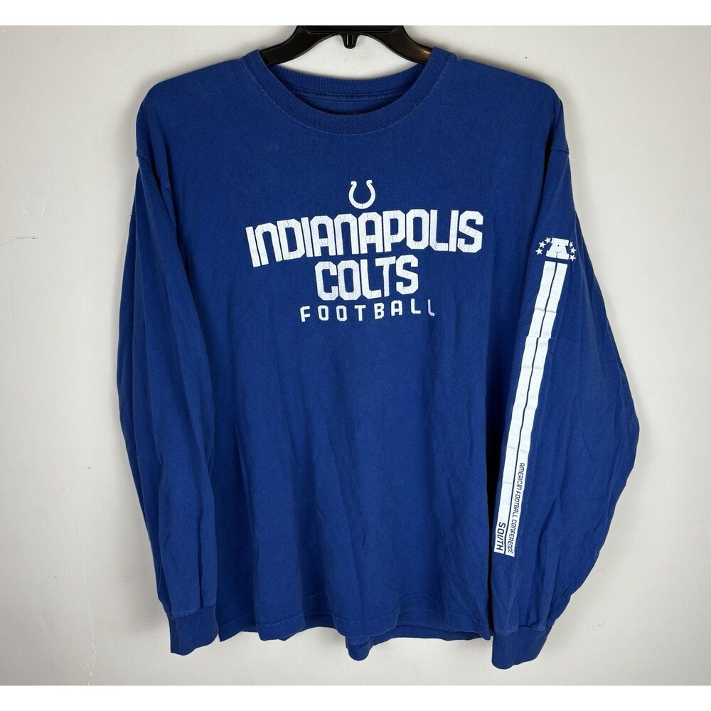 Y2K Reebok NFL Indianapolis Colts Graphic Long Sleeve T-Shirt / Blue / Size XL
